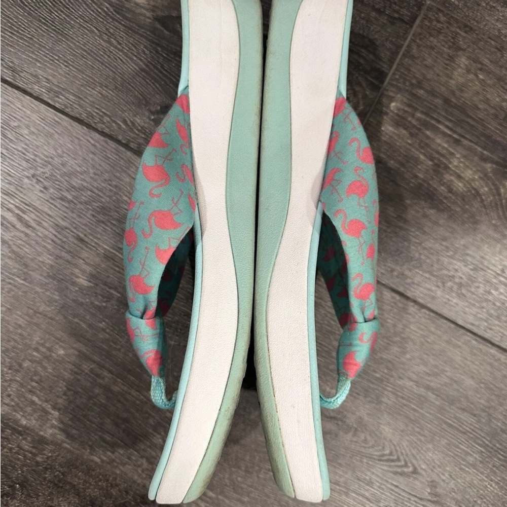 Clark’s Cloudsteppers cushion soft wedge flamingo Flip Flops women size 12 - Picture 4 of 6